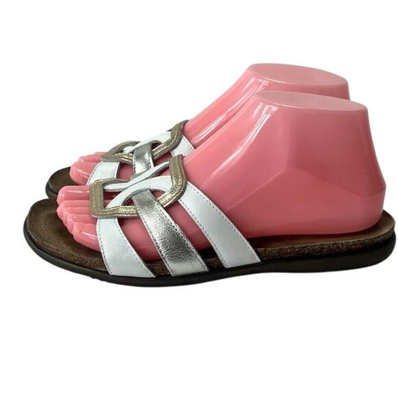 NAOT Liv Slide Sandals Women's Size 7 Slip-On Flats Multicolor Leather Metallic - Picture 2 of 12